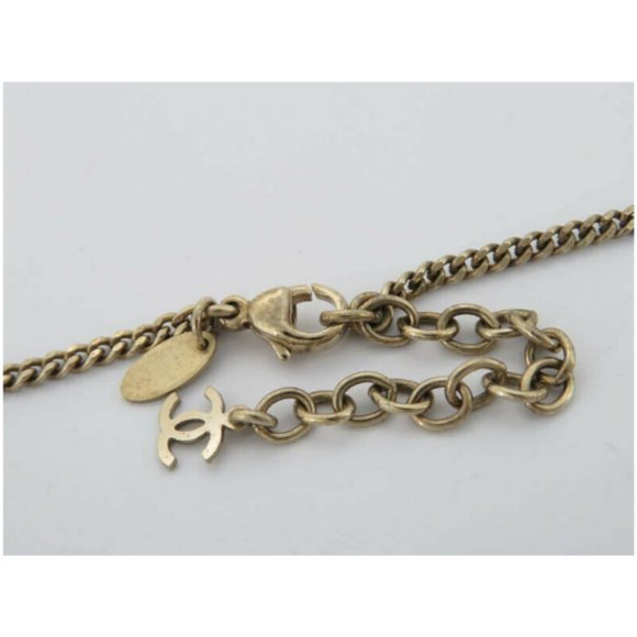 AUTH CHANEL CC LOGO STRIPED PENDANT NECKLACE - Picture 8 of 11